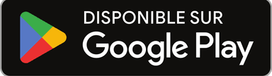 Bouton noir avec le log Play store et le texte "disponible sur play store"